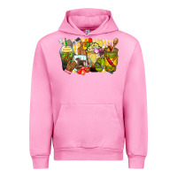 Fuchsia Pink lunch lady coffee cups Urban Hoodie - Zillion Design Studio