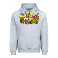 Heather Grey lunch lady coffee cups Urban Hoodie - Zillion Design Studio