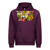 Mauve Wine lunch lady coffee cups Urban Hoodie - Zillion Design Studio