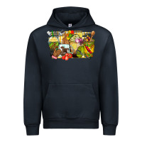 Navy lunch lady coffee cups Urban Hoodie - Zillion Design Studio