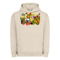 Pigment French Oak lunch lady coffee cups Urban Hoodie - Zillion Design Studio