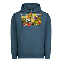 Pigment Midnight Navy lunch lady coffee cups Urban Hoodie - Zillion Design Studio