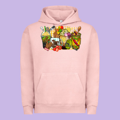 Lunch Lady Coffee Cups Urban Hoodie Designed By Zillion Design Studio