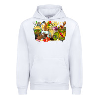 White lunch lady coffee cups Urban Hoodie - Zillion Design Studio