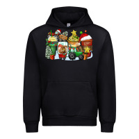 Black Christmas tractor coffee cups Urban Hoodie - Zillion Design Studio