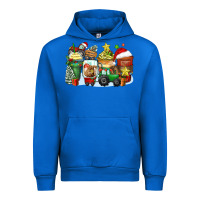 Cobalt Christmas tractor coffee cups Urban Hoodie - Zillion Design Studio