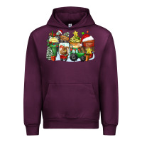 Mauve Wine Christmas tractor coffee cups Urban Hoodie - Zillion Design Studio