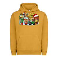 Pigment Peanut Butter Christmas tractor coffee cups Urban Hoodie - Zillion Design Studio