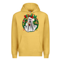 Antique Gold ghost dead inside but it’s christmas boojee Premium Hoodie - Zillion Design Studio