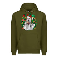 Army Green ghost dead inside but it’s christmas boojee Premium Hoodie - Zillion Design Studio