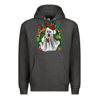 Charcoal Heather ghost dead inside but it’s christmas boojee Premium Hoodie - Zillion Design Studio