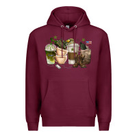Burgundy coffee cups army Premium Hoodie - texasbilliewilder