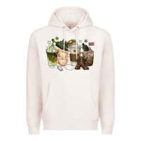 Pale Pink coffee cups army Premium Hoodie - texasbilliewilder