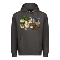 Smoke coffee cups army Premium Hoodie - texasbilliewilder