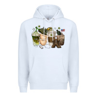 White coffee cups army Premium Hoodie - texasbilliewilder