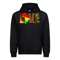 Black love melanin with african map Urban Hoodie - texasbilliewilder