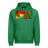 Emerald love melanin with african map Urban Hoodie - texasbilliewilder
