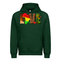 Forest Green love melanin with african map Urban Hoodie - texasbilliewilder