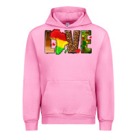 Fuchsia Pink love melanin with african map Urban Hoodie - texasbilliewilder