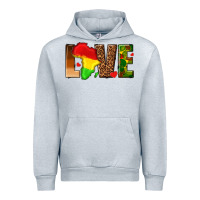 Heather Grey love melanin with african map Urban Hoodie - texasbilliewilder