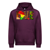 Mauve Wine love melanin with african map Urban Hoodie - texasbilliewilder