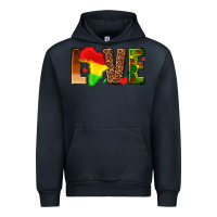 Navy love melanin with african map Urban Hoodie - texasbilliewilder