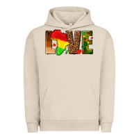 Pigment French Oak love melanin with african map Urban Hoodie - texasbilliewilder