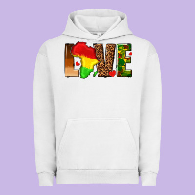 Urban Hoodie love melanin with african map