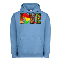 Pigment Pebble Blue love melanin with african map Urban Hoodie - texasbilliewilder