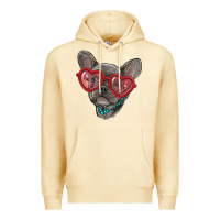 Pina Colada french bulldog with love glasses Premium Hoodie - RanaPortraitStore