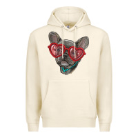 Tofu french bulldog with love glasses Premium Hoodie - RanaPortraitStore