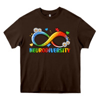 Chocolate Brown neurodiversity Heavy Core Tee - LillyAllenDesigns