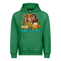 Emerald Happy Fall Y'all Longhorn Cow Urban Hoodie - RanaPortraitStore