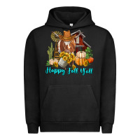 Pigment Black Happy Fall Y'all Longhorn Cow Urban Hoodie - RanaPortraitStore