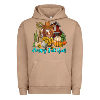 Pigment Burro Happy Fall Y'all Longhorn Cow Urban Hoodie - RanaPortraitStore