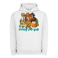 Pigment Lunar Rock Happy Fall Y'all Longhorn Cow Urban Hoodie - RanaPortraitStore