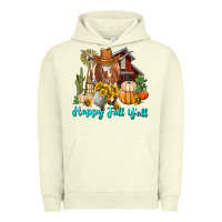 Pigment Pistachio Happy Fall Y'all Longhorn Cow Urban Hoodie - RanaPortraitStore
