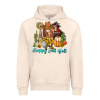 Happy Fall Y'all Longhorn Cow Urban Hoodie | Teevron