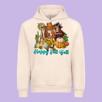 Urban Hoodie Happy Fall Y'all Longhorn Cow
