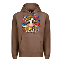 Chestnut cute cow fourth of july Premium Hoodie - texasbilliewilder