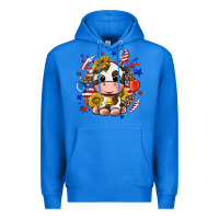 True Royal cute cow fourth of july Premium Hoodie - texasbilliewilder