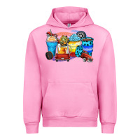 Fuchsia Pink truck coffee cups Urban Hoodie - Zillion Design Studio