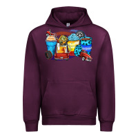 Mauve Wine truck coffee cups Urban Hoodie - Zillion Design Studio