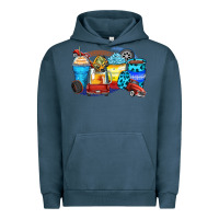 Pigment Midnight Navy truck coffee cups Urban Hoodie - Zillion Design Studio