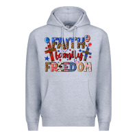Heather Grey faith family freedom Premium Hoodie - texasbilliewilder