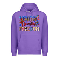 Purple faith family freedom Premium Hoodie - texasbilliewilder