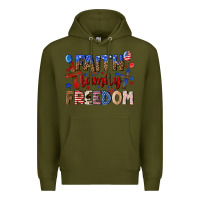 Army Green faith family freedom Premium Hoodie - texasbilliewilder
