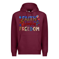 Burgundy faith family freedom Premium Hoodie - texasbilliewilder