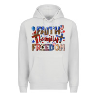 Dove Grey faith family freedom Premium Hoodie - texasbilliewilder