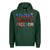 Sports Green faith family freedom Premium Hoodie - texasbilliewilder